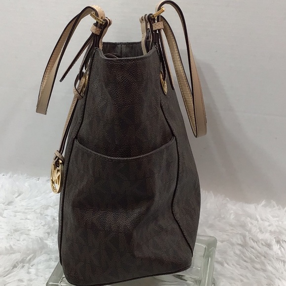 MMK brown logo Jet Set tote bag shoulder bag - Picture 6 of 16